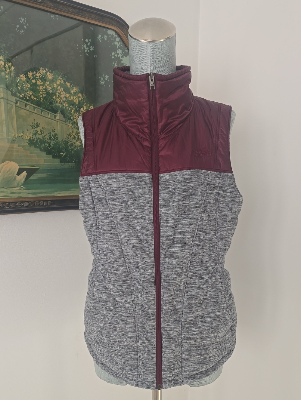 The North Face | Maroon and Gray Quilted Insulated Vest